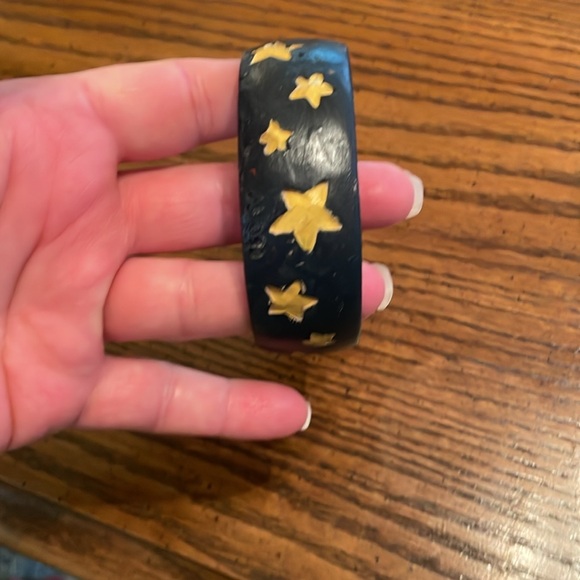 Jim Shore 1990 Folk Art Carved Wood Painted Patriotic Uncle Sam Bangle Bracelet - Picture 3 of 6